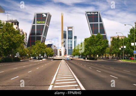 Puerta de Europa à Madrid, Espagne. Banque D'Images