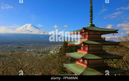 Le Japon, le Mont Fuji, Pagode, Chureito Banque D'Images