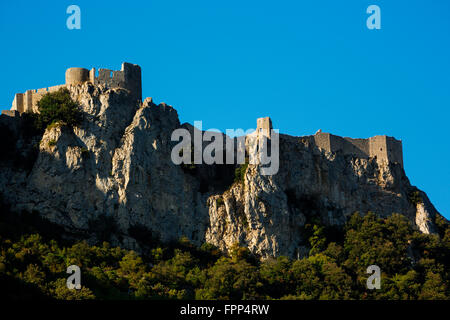 Le château de Peyrepertuse cathare, Aude, France Banque D'Images