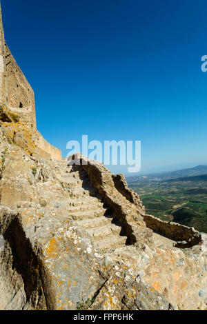 Le château de Quéribus Cucugnan, cathare, Aude, France Banque D'Images