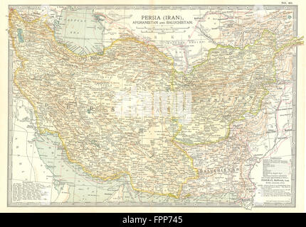 IRAN : la Perse et l'Afghanistan, le Pakistan Balouchistan carte antique 1903 Banque D'Images