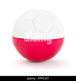 Football Soccer ball avec drapeau Pologne Banque D'Images