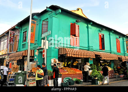 Jardiniers shop Dunlop street Singapour Little India Banque D'Images