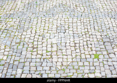 Motif de losange sur cobblestone street Banque D'Images