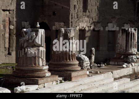 Colonnes romaines repose en ruines, mercati Traianei traiano Rome Italie marché Banque D'Images