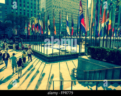 La Rockefeller Plaza - Le Grand Hall - partie du Rockefeller Center, New York City, USA. Banque D'Images