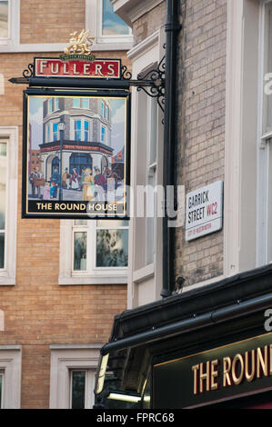 Fuller's Brewery Pub à Garrick Street, Covent Garden London signe avec l'extérieur. Banque D'Images