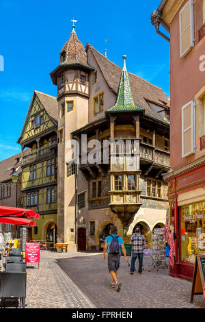 Maison Médiévale Maison Pfister à Colmar, Alsace, Haut Rhin, France Banque D'Images