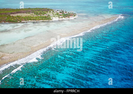 Géographie et voyages, l'Amérique centrale, le Belize, Turneffe Atoll, vue aérienne, Turneffe Appartements Resort, île dans l'atoll de Turneffe, un Banque D'Images