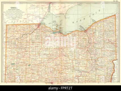 Au nord de l'OHIO : Affiche de bataille/dates Northwest Indian War & 1812 Guerre, 1903 map Banque D'Images