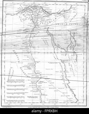 Egypte : Aegyptus Antiqua : classique : Adam, 1816 carte antique Banque D'Images