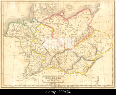 Allemagne : Germania Antiqua : Butler, 1826 classique Hall carte antique Banque D'Images