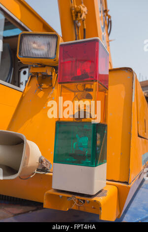 Alarme d'avertissement pour la machine working at construction site Banque D'Images