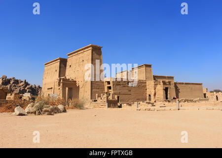 Temple de Philae gréco-romain dédié au culte d'Isis dans près d'Assouan, Egypte Banque D'Images