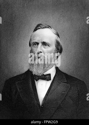 PORTRAIT ILLUSTRATION RUTHERFORD B. HAYES 1822-1893 19e Président REPUBLICAN Banque D'Images