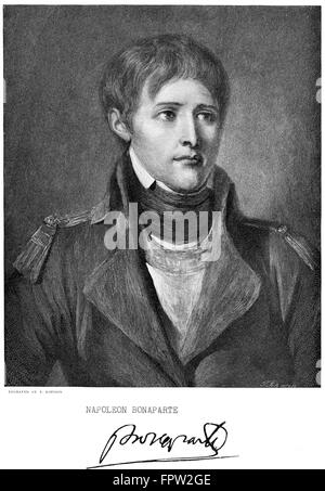 PORTRAIT DE JEUNE SOLDAT Napoléon Bonaparte EMPEREUR CHEF POLITIQUE DE LA FRANCE PAR LE PEINTRE JEAN BAPTISTE GREUZE Banque D'Images