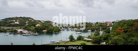 La ville de Castries, Sainte-Lucie- Harbour dans ce petit pays des Caraïbes. Banque D'Images