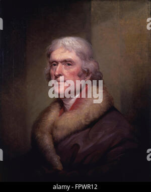 American Vintage la peinture d'histoire du président Thomas Jefferson. Banque D'Images