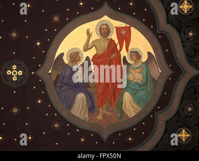 La résurrection du Christ, fresque dans l'église paroissiale de Saint Pierre et Paul à Oberstaufen, Allemagne Banque D'Images