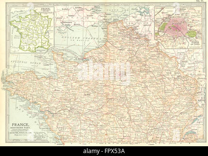 FRANCE : Paris Nord ; médaillon, Provinces, 1903 pré-1789, carte antique Banque D'Images