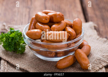 Partie de Mini saucissons (détaillées close-up shot) Banque D'Images