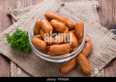 Partie de Mini saucissons (détaillées close-up shot) Banque D'Images