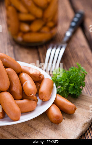 Partie de Mini saucissons (détaillées close-up shot) Banque D'Images