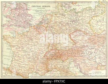 L'EUROPE CENTRALE : Travel-Map, 1903 Banque D'Images