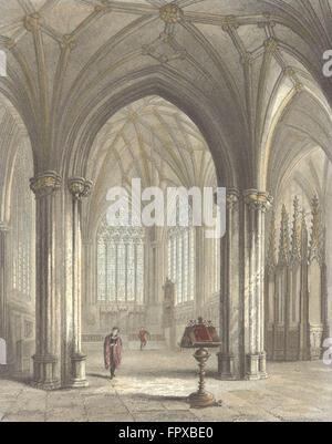 La cathédrale de Wells : SOMT Dame Chapelle, antique print 1836 Banque D'Images