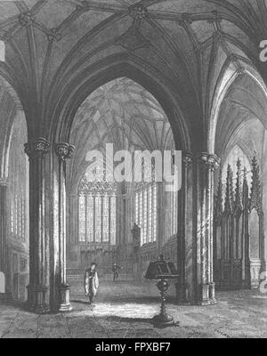 La cathédrale de Wells : SOMT dame Chapelle, antique print 1836 Banque D'Images