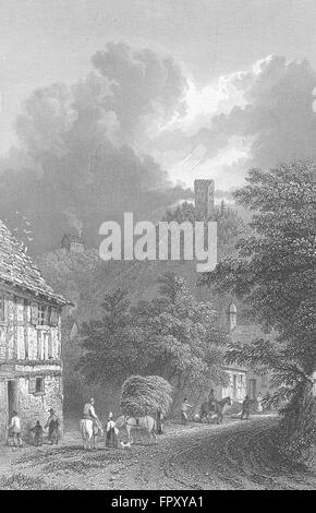 Allemagne : BODMIN : ruines, Frauenberg :, ancien 1830 Frombork Banque D'Images
