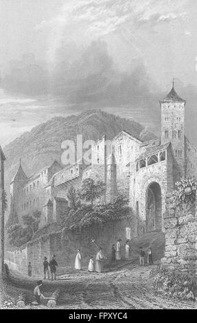 Allemagne : la Tour Romaine : Marsoil Tombleson parade, ancien 1830 Banque D'Images