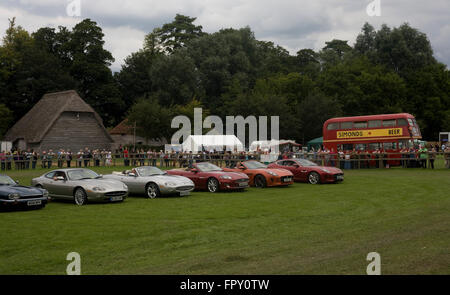 Rallye automobile Jaguar à Weald et Downland musée vivant Banque D'Images