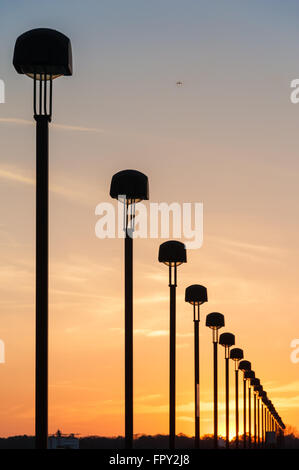 Vue depuis le niveau supérieur parking à l'Aéroport International d'Atlanta à Atlanta, Géorgie. (USA) Banque D'Images