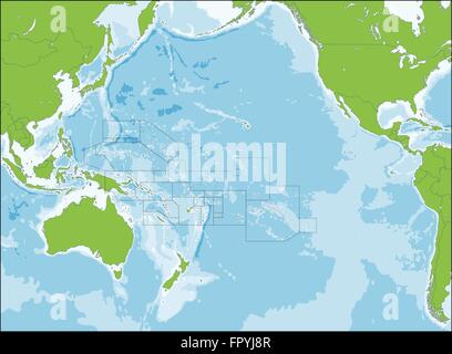 Carte de l’Océanie Illustration de Vecteur