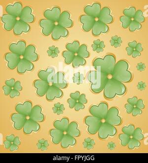 Le jour de la Saint Patrick en arrière-plan des couleurs d'or. Vector illustration. Illustration de Vecteur