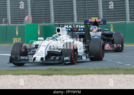 L'Albert Park, Melbourne, Australie. Mar 20, 2016. Felipe Massa (BRA) # 19 de l'équipe Martini Racing Williams à son tour l'une des 2016 Australian Grand Prix de Formule 1 à l'Albert Park, Melbourne, Australie. Bas Sydney/Cal Sport Media/Alamy Live News Banque D'Images