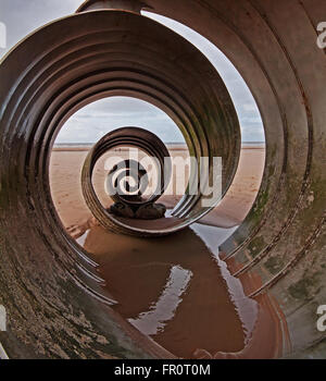 Cleveleys beach vue par Mary's Golden Shell Banque D'Images