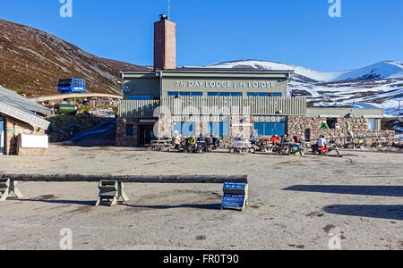 Cairngorm Mountain funiculaire inférieur installation sur Cairn Gorms Parc National de Cairngorms en Ecosse avec funiculaire Banque D'Images