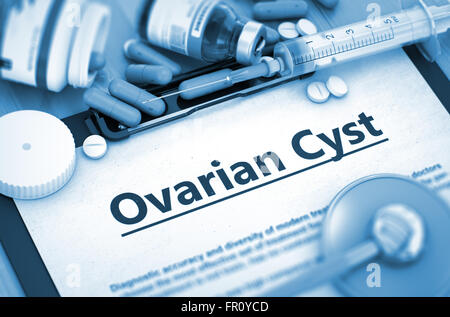 Le diagnostic d'un kyste ovarien. Concept médical. Banque D'Images
