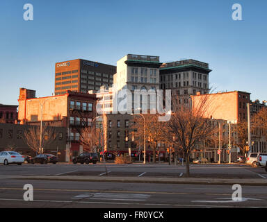 Centre-ville de Syracuse, New York, mars 2016, tôt le matin Banque D'Images