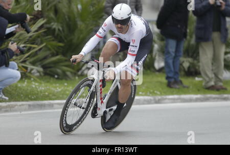 San Benedetto del Tronto, Italie, il 15 marzo 2016 Fabian Cancellara lors de CLM à San Benedetto del Tronto - deTirreno Banque D'Images