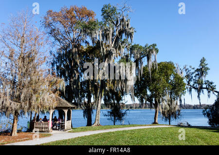 Orlando Floride, Winter Park, Rollins College, lac Virginia, mousse espagnole, les visiteurs voyage visite touristique site touristique sites touristiques culte Banque D'Images