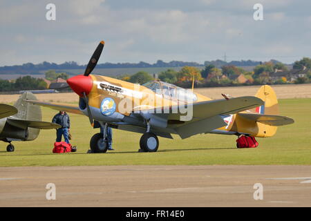 Curtiss P-40F Warhawk à Duxford aérodrome, UK Banque D'Images