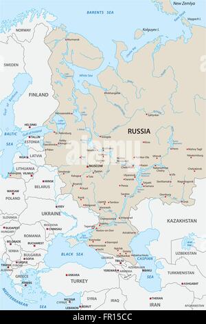 Carte de Russie européenne Illustration de Vecteur