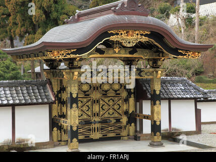 Japon, Kamakura, Temple Kenchoji, Hojo, porte, Banque D'Images