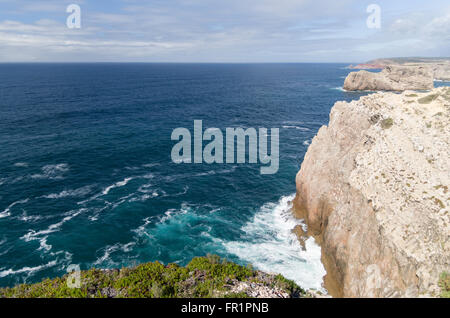 Cap Saint Vincent, Algarve, Portugal, Europe du sud, vue sur l'océan Atlantique, le littoral, côte, touristique, tourisme, Voyage Banque D'Images