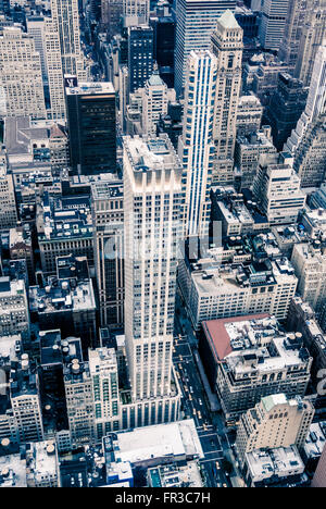 Vue aérienne de New York depuis l'Empire State Building, États-Unis. Banque D'Images