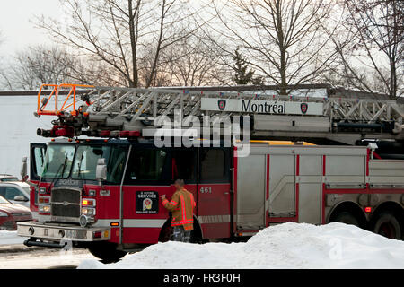 Camion à incendie - Montréal - Canada Banque D'Images