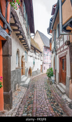 Paysage idyllique d'Eguisheim, un village en Alsace, France Banque D'Images